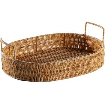 Plastic rattan table storage plate bread basket