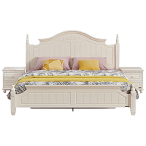 Quanyou Home Modern Simple Double Bed Master Bedroom One Meter Eight High Box Storage Bed American Princess Bed