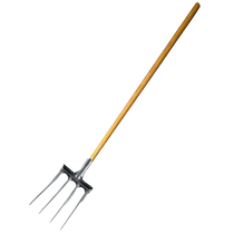 All-steel four-tooth steel fork for plowing the ground large fork for grass farming land reclamation fork household fork for digging onions and loosening soil artifact dung fork