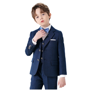 罗蒙儿童西装套装男童花童帅气英伦走秀主持人中大童钢琴演出礼服