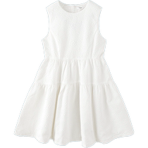 Balabala childrens wear sleeveless dress small fragrant autumn and winter style inner skirt big childrens round neck girls skirt sweet