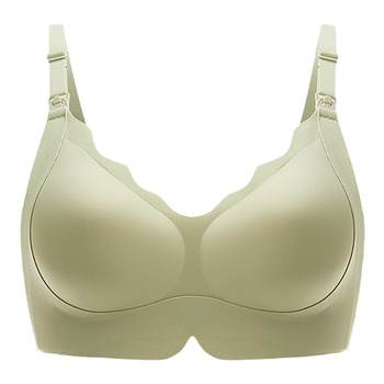 October Crystal Maternity Nursing Bra Pudding Elastic Gather Anti-Sagging Pregnancy and Postpartum Special Nursing Bra