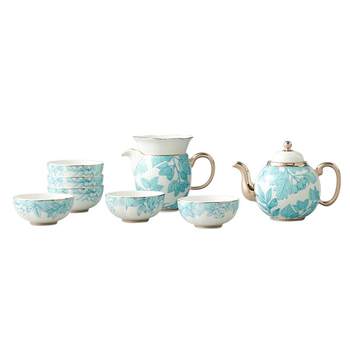 ຜະລິດຕະພັນໃຫມ່ Yongfengyuan Chunhua Qiushi 10-head tea set ceramic teapot tea cup set high-end light luxury gift