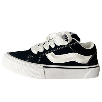 Thick-soled canvas shoes men's casual black shoes men's shoes ins winter new couple women's sneakers american high street