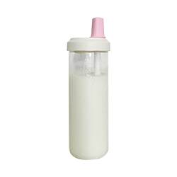 Office Student Juice Milk Tea Cup Large Capacity Transparent Glass Water Cup for Girls High Temperature Resistant Straw Cup for Postpartum Women