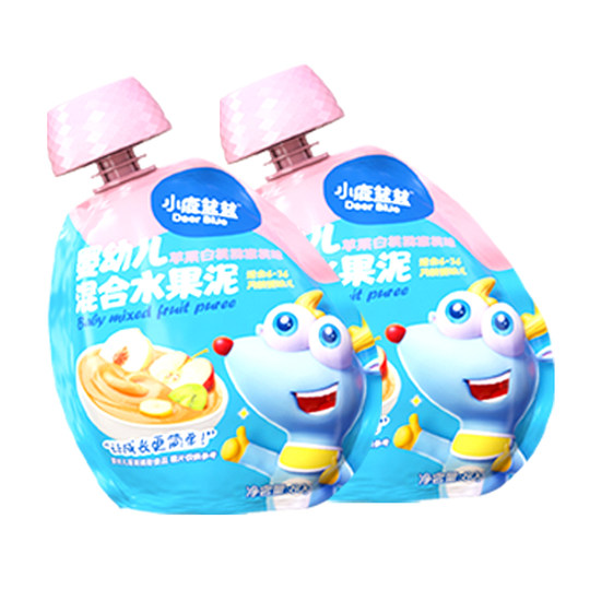 Puré de frutas para bebé Fawn Blue, puré alimentario complementario para bebés de 6 meses o más