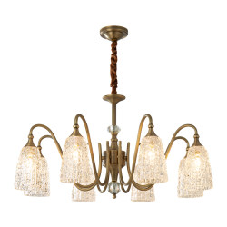Muting All-Copper French-Style Living Room Chandelier 2026 New European and American Retro Light Luxury High-End Master Bedroom Crystal Lamp