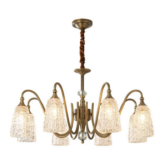 Muting all-copper French living room chandelier is light, luxurious and high-end