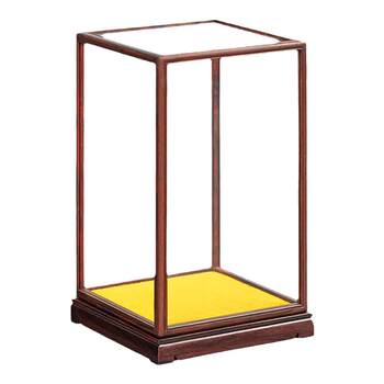 Mahogany glass cover antique antique jade vase ornaments glass transparent cover display box buddhist niche buddha statue dust cover