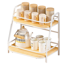 Dining table water cup holder multi-layer coffee table office desktop tea set storage rack desktop cup holder office desk tea rack