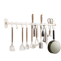 Mingnai kitchen hooks no punching hanging rod storage rack spatula spoon knife holder stainless steel rack wall-mounted storage