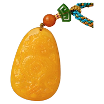 Potala Palace Auspicious Eight Treasures Old Beeswax Pendant Necklace for Men and Women Tibetan Ethnic Style Tassel Rope Chain