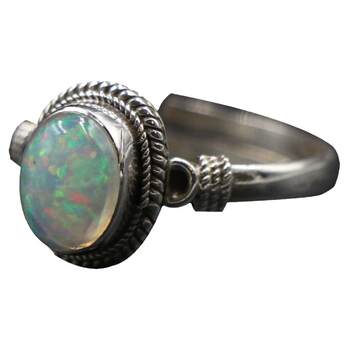 Nepalese attractive opal ring for women s925 ethnic style