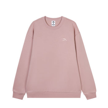 Anta ສີບົວ velvet ຜູ້ຊາຍແລະແມ່ຍິງ pullover ຄໍມົນ