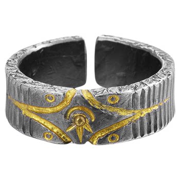 Guangmu i handmade original ring 999 sterling silver men and women personalized retro niche design open ring jewelry trend
