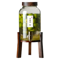 Green plum wine glass bottle with faucet household sealed wine tank special high-end wine bottle fruit wine empty bottle wine jar