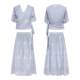1oo cotton blue embroidered top design suit