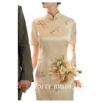 Man Tingfang (Sparse Flower) New Chinese-style Cheongsam Toast Wear 2024 New High-Quality Improved Womens Engagement Dress