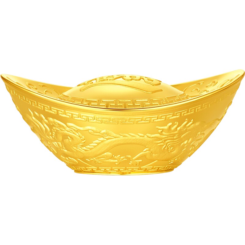 Chao Hongji Good things happen, dragon and phoenix appear auspicious, ingot gold ornaments, pure gold, wedding, three gold investment collection, dowry