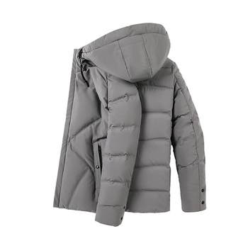 Red bean down jacket men's winter outdoor hooded short white duck down warm thick coat men's clothes