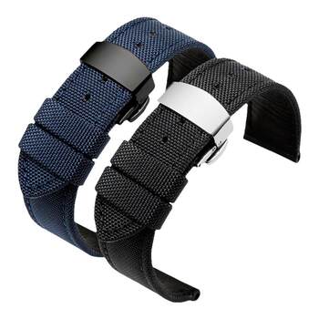 Waterproof nylon strap military green black canvas bracelet