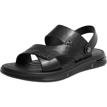 Belle Men's Casual Two-Way Sandals Summer Men's Leather Outdoor Genuine Leather Beach Shoes 7Yf01Bl3