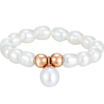 Gold supreme 18k rose gold freshwater pearl ring