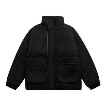 FLOATINGKA 22 ລະດູຫນາວແບບໃຫມ່ແບບໃຫມ່ຍີ່ປຸ່ນ retro workwear stand-up collar cotton coat thickened warm jacket couple