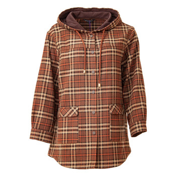 Betru Coat, Mother's Clothing, Winter Mid-Length Style, Elegant and Age-Reducing, Hooded Plaid Warm Clothing for Middle-Aged and Elderly Women Ee