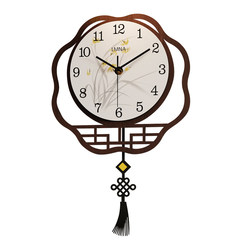 New Chinese-Style Living Room Wall Clock, Creative, Simple and Elegant, Home Dining Room Clock, Decorative Silent Art Quartz Clock