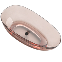 Langwhale Bathroom Transparent Bathtub Artificial Stone Crystal Color Freestanding Internet Celebrity Thin Edge Couple B&B Hotel Customization