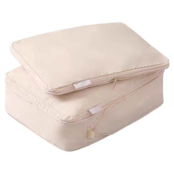 Packaging and organizing travel clothes for business trip luggage