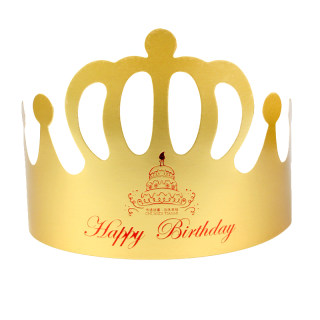 Birthday Party Gold Card Cake Hat Crown Customizable