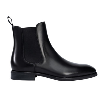 Men's black calf leather handmade chelsea boots
