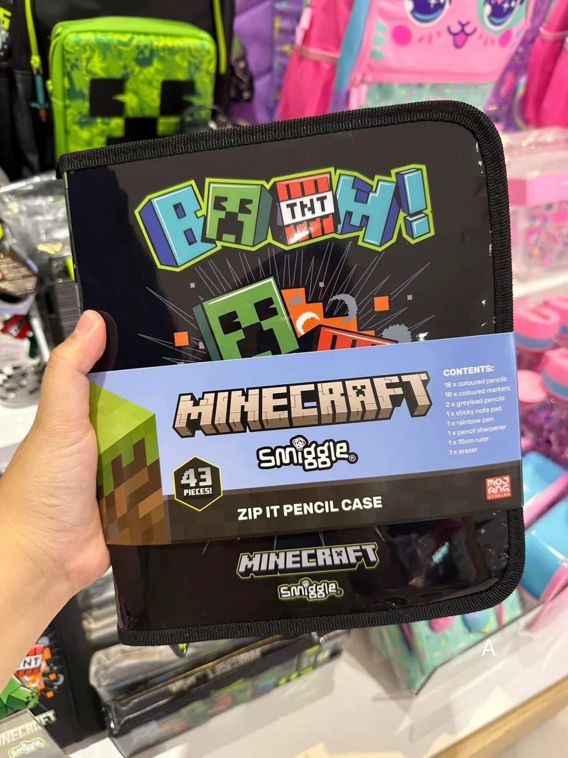 Австралийская школьная сумка Smiggle Minecraft ко-маркированный рюкзак для начальной школы, детская многофункциональная школьная сумка, универсальная школьная сумка