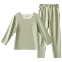 Childrens thermal underwear winter boys and girls autumn clothes long pants teenagers and older children plus velvet thermal suit winter new