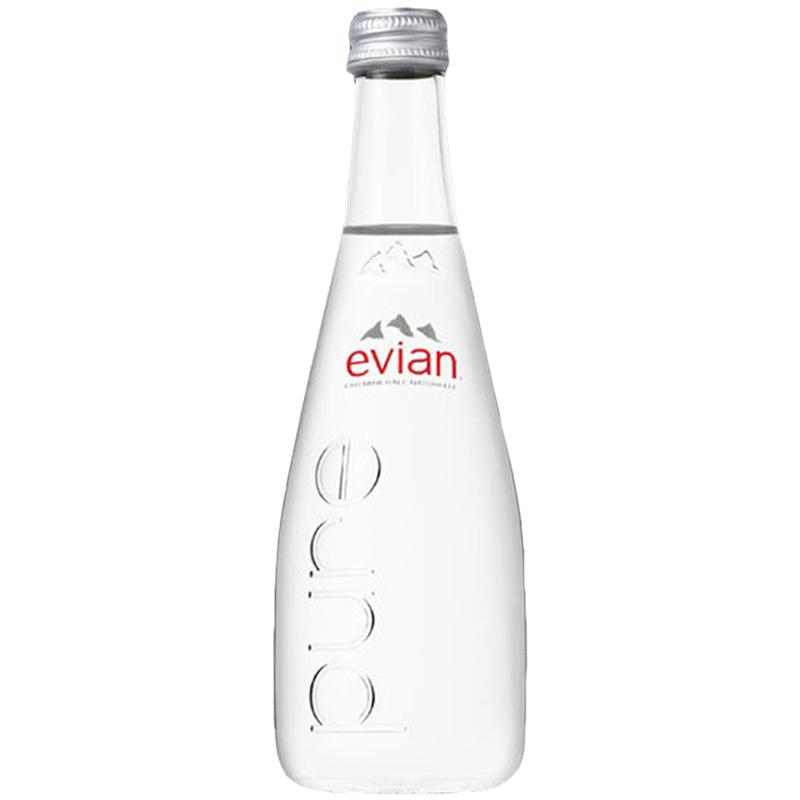 French natural mineral water Evian glass bottles imported