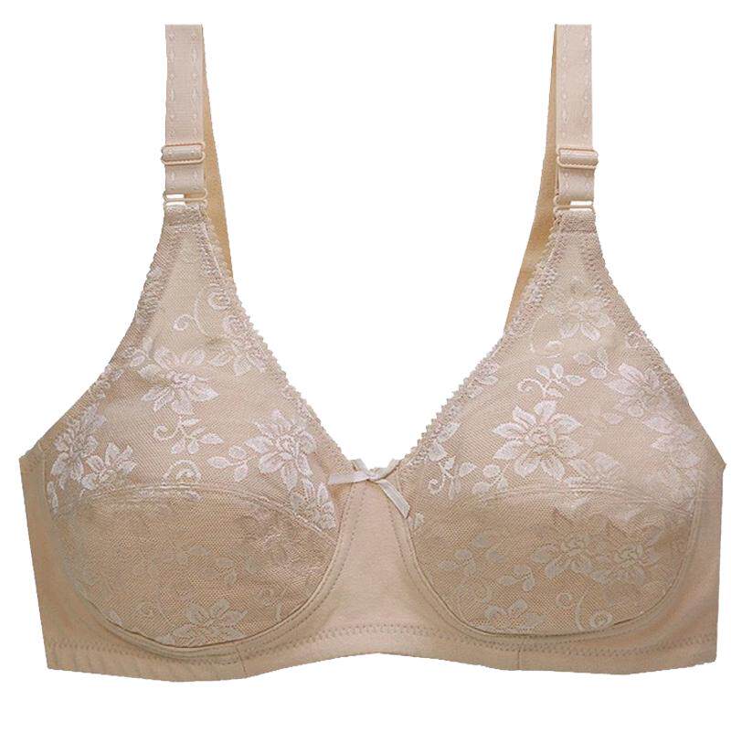 新品纯棉薄款无海绵全罩杯无钢圈文胸上托少女内衣中老年胸罩BC肤