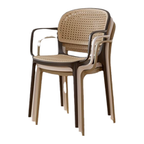 Signmaker Nordic plastic chair thickened dining chair outdoor rattan chair desk chair stackable stool with armrest and backrest