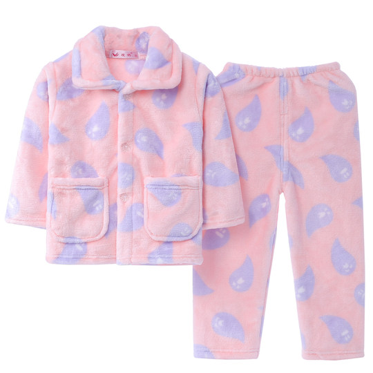 Autumn and winter pajamas thickened flannel suit home clothes
