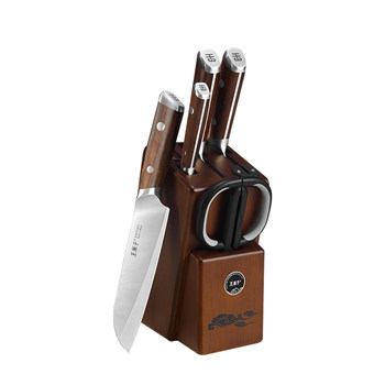 Xinjiang free shipping wang mazi liuyun knife set full set of kitchen knives and cutting boards two-in-one household kitchenware set official