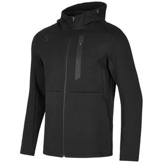 Skechers autumn new men's knitted hooded jacket carbon black classic retro color scheme comfortable and not easy to pilling