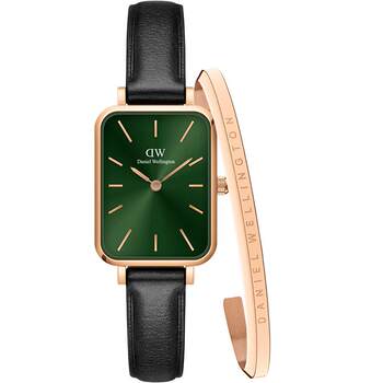 Dw small green watch bracelet set retro fashion small square watch