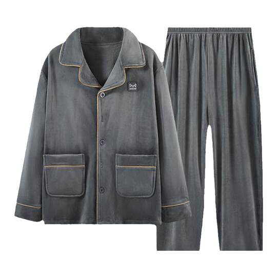 Catman brand flagship store men's pajamas plus velvet and thickening