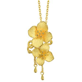 Chow sang sang gold three-dimensional hydrangea pendant