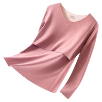Nursing warm underwear for pregnant women plus size during pregnancy postpartum breastfeeding autumn and winter plus velvet bottoming autumn clothes and long pants set