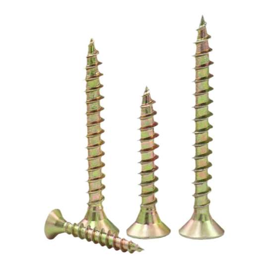 高强度纤维板钉彩锌十字平头自攻螺丝干壁墙板钉加硬木螺钉黄M4M5