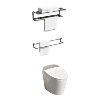 Hengjie bathroom household pendant storage rack hook bath towel rack angle basket storage gun gray set