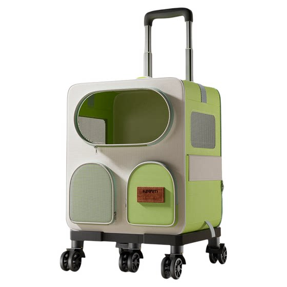 Portable cat bag for outings, large capacity breathable cat backpack, pet trolley box, walking cat backpack, pet trolley box