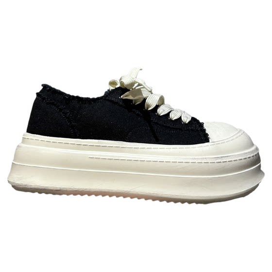 
Shibuya hot girl ~ Sweet and cool new style polished thick sole heightened big head dirty canvas shoes women's shoes white shoes